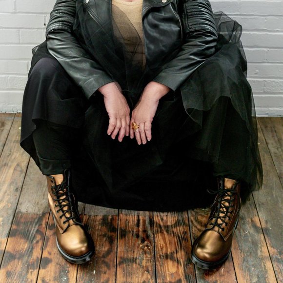 dr martens rose gold boots